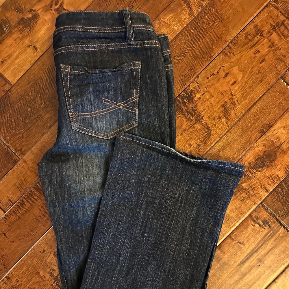 Inked & Faded Classic Flare Blue Jeans.  Size 14.